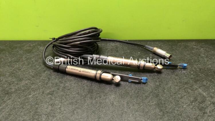 2 x Stryker 5400-034-000 Core Sagittal Saw Handpieces with 2 x Handpiece Cords *SN 1808820733, 1903125273* **5238-894**