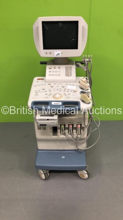 Toshiba Nemio 10 SSA-550A Ultrasound Scanner *S/N H3516946* **Mfd 01/2003** with 3 x Transducers / Probes (PVM-375AT / PLM-805AT and PLF-703AT) and Mitsubishi P91 Printer (Powers Up with Blank Screen - Front Panel Loose)