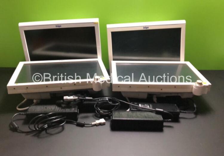 6 x Drager Infinity C700 Monitors with 4 x Power Supplies (Some Damaged Casing - See Photos) *TPAA156580 / TPAA156585 / TPAA156618 / TPAA198701 / TPAA156636 / TPAA479531*