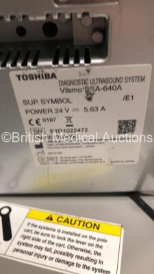 Toshiba Viamo Flat Screen Ultrasound Scanner SSA-640A *S/N E1D1022472** **Mfd 02/2010 ** Software Version 2.2.500 with 1 x Transducer / Probe (PLT-1204BT *Mfd 05/2010*) and Sony UP-D897 Digital Graphic Printer (Powers Up) - 13