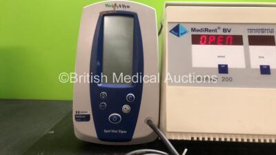 Mixed Lot Including 1 x Welch Allyn Spot Vital Signs Patient Monitor with 1 x Hose (Powers Up when Tested with Stock Power Supply-Power Supply Not Included) 1 x Medi Rent BV Centrifuge (Powers Up) 1 x Optima 8590 Carital Mattress Pump (Powers Up) *SN 2120 - 2