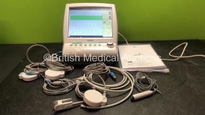 Edan F9 Express Fetal & Maternal Monitor Including MECG, TEMP, NIBP, DECG, SpO2, TOCO/IUP, US1, and US2 Option with 1 x US MS3-109301 (C) Transducer / Probe, 1 x MS3-109301 (B) Transducer / Probe, 1 x SpO2 Finger Sensor, 1 x Hose, 1 x TYrageer and 1 x Use