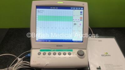 Edan F9 Express Fetal & Maternal Monitor Including MECG, TEMP, NIBP, DECG, SpO2, TOCO/IUP, US1, and US2 Option with 1 x US MS3-109301 (C) Transducer / Probe, 1 x MS3-109301 (B) Transducer / Probe, 1 x SpO2 Finger Sensor, 1 x Hose, 1 x TYrageer and 1 x Use - 2