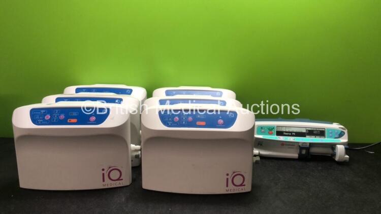 Mixed Lot Including 6 x iQ Medical Ref Star Dynamic Pumps (All Power Up) 1 x Carefusion Alaris PK Anesthetic Syringe Driver (Powers Up) *SN 800501292, 21060516, 2H090756, 2I060515, 21060505, 2I060547, 2H010904*