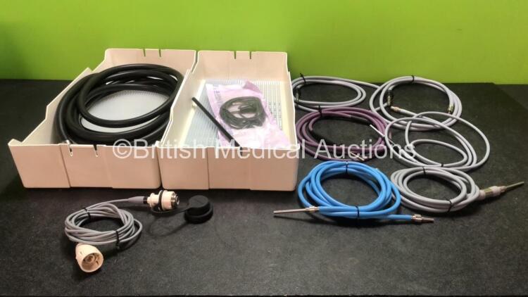 Mixed Lot Including Hoses, Light Source and Connection Cables with 2 x Trays