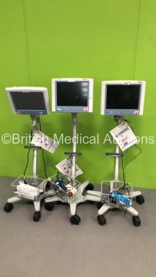 3 x LiDCO Plus Hemodynamic Patient Monitors on Stands (3 x Hard Drive Removed)