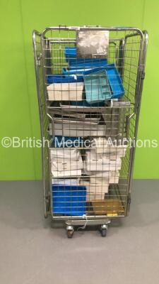 Cage of Assorted Surgical Instrument Trays (Cage Not Included)