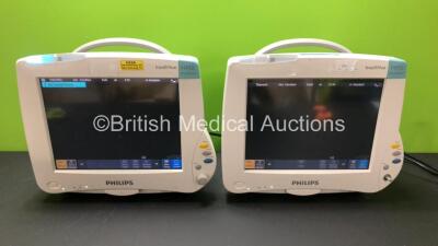 2 x Philips IntelliVue MP50 Patient Monitors (Both Power Up with 1 x Missing Dial) *Mfd 2012 - 2012* **DE82099724 - DE820A0125*