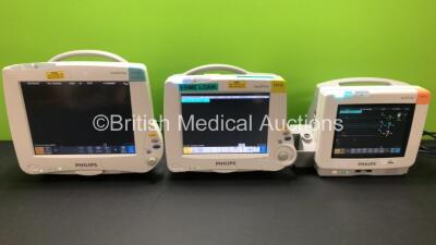 Job Lot Including 1 x Philips IntelliVue MP50 Monitor *Mfd 2012* 1 x Philips IntelliVue MP30 Monitor *Mfd 2004* and 1 x Philips IntelliVue MP5 Monitor *Mfd 2014* **SN DE21078178 - DE42601357 - DE820A0109*