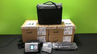 Job Lot of 4 x ResMed Lumis 150 VPAP ST-A Units with Power Supplies, Humidifiers, Hoses, Carry Bags and User Guides (All Unused and in Original Packaging) *22201178393 - 22201178517 - 22201178515 - 22201178493*