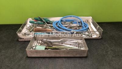 Job Lot of Surgical Instruments in 2 x Trays