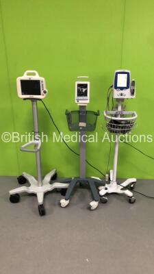 1 x GE Dash 3000 Patient Monitor with BP,SpO2,Temp/CO,CO2,NBP,ECG and Printer Options * Cracks to Casing and Handle *,1 x Datascope Duo Patient Monitor on Stand and 1 x Welch Allyn Spot Vital Signs LXi Monitor on Stand with 1 x SpO2 Finger Sensor and 1 x 