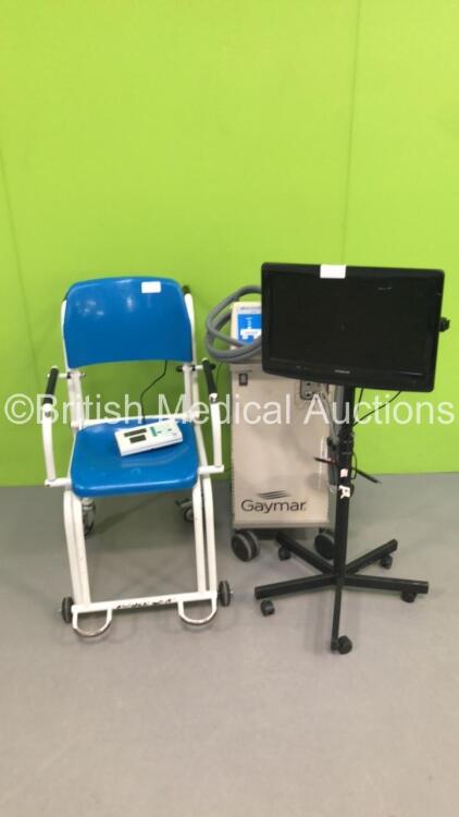 Mixed Lot Including 1 x Gaymar Medi-Therm III Unit,1 x Marsden Seated Weighing Scales and 1 x Hitachi Monitor on Stand * SN MTA7912 *