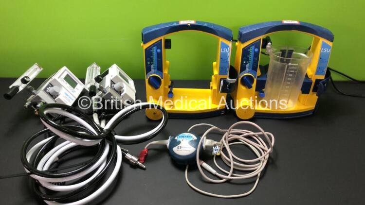 Mixed Lot Including 2 x Laerdal Suction Units with 1 x Cup (Both Power Up) 2 x Maxtec Maxblend High Flow Air-Oxygen Blenders and 1 x Covidien BIS LoC 2 Channel Module (Cut Cables) *78381077363 - 78400789116*