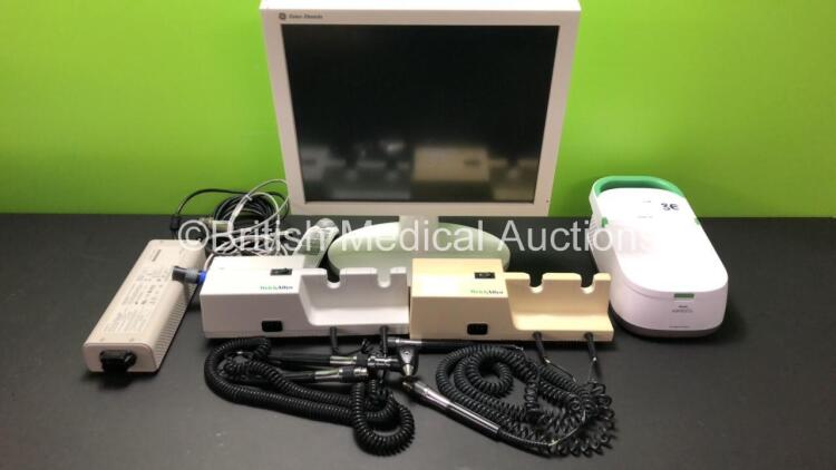 Mixed Lot Including 2 x Welch Allyn 767 Transformers with 1 x Attachment (Some Cable Damage) 1 x Datex Ohmeda Monitor Display on Stand, 1 x Sony AC-110MD AC Adaptor, 1 x Philips Respironics InnoSpire Deluxe Nebuliser and 1 x GE 2041332-001 Remote Control