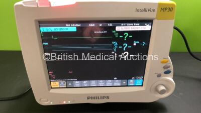 2 x Philips IntelliVue MP30 Patient Monitors *Mfds - 03/2011* with 1 x Philips M3001A Opt: A01C06 Multiparameter Module with Press, Temp, NBP, SPO2 and ECG Resp Options *Mfd - 19/03/2020* and 1 x Philips M3001A Opt: A01C12C06 Multiparameter Module with Pr - 5