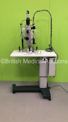 Zeiss FF450 Plus IR Fundus Camera with Control Panel and Accessories on Motorized Table (Powers Up) *S/N 1006682* **Mfd 2010**