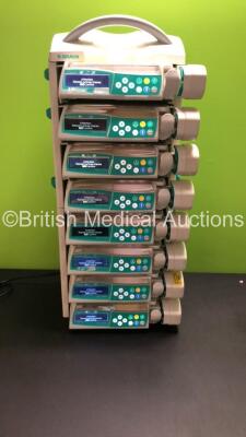 8 x B. Braun Perfusor Space Syringe Pumps with SpaceStation Docking Station (All Power Up) *80204 / 88225 / 88534 / 80205 / 87962 / 272546 / 272496 / 87347*