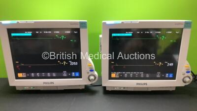 2 x Philips IntelliVue MP70 Anesthesia Patient Monitors *Mfd 2009* with 2 x Philips M3001A Patient Modules with ECG/Resp, SpO2,NBP,Press/Temp Options *Mfd 2011-11 - Refurbished 2014* (Both Power Up) *DE84389994 - DE84390001 - DE907X0712 - DE90772007*