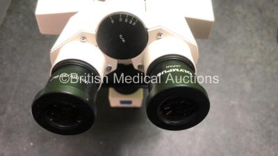 Carl Zeiss Axioskop Microscope with 1 x 100X 1.30 Optic, 1 x 40/0/65 Optic and 1 x 10/0.28 Optic (Powers Up) *SN 451487* - 6