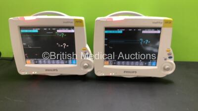 2 x Philips IntelliVue MP30 Patient Monitors *Mfds - 03/2011* with 2 x Philips M3001A Opt: A01C12C06 Multiparameter Modules with Press, Temp, NBP, SPO2 and ECG Resp Options *Mfds - 10/2014 and Refurbished 15/07/2019* (Both Power Up) *DE907G9684 / DE717J09