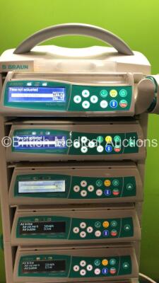 Job Lot Including 3 x Perfusor Space Volumetric Syringe Pumps and 5 x B Braun Infusomat Space Volumetric Infusion Pumps with 1 x Module Rack (All Power Up) *SN 80185, 61373, 71943, 83354, 71818, 73630, 83282, 80267* - 3