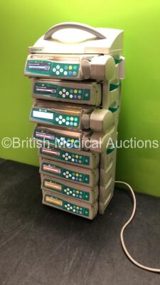 Job Lot Including 3 x Perfusor Space Volumetric Syringe Pumps and 5 x B Braun Infusomat Space Volumetric Infusion Pumps with 1 x Module Rack (All Power Up) *SN 88492, 71830, 272514, 74095, 83408, 83350, 71966, 61271* - 2