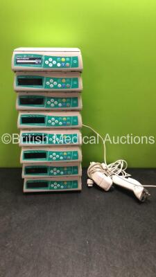 8 x B Braun Infusomat Space Volumetric Infusion Pumps with 3 x AC Power Supplies (All Power Up) *SN 83385, 61382, 83300, 83341, 71845, 83342, 71784, 61044*