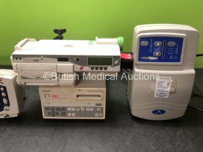 Mixed Lot Including 1 x Contacta Portable Induction Loop Unit (Untested Due to Missing Power Supply) 1 x Welch Allyn 53NTP Patient Monitor (No Power when Tested) 1 x Fresenius Kabi MVP Module (Powers Up with Blank Screen) 1 x Sony Digital Still Recorder ( - 3