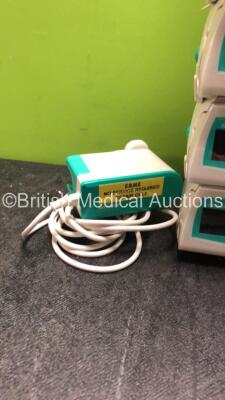 8 x B Braun Infusomat Space Volumetric Infusion Pumps with 3 x AC Power Supplies (All Power Up) *SN 83348, 71883, 61053, 71628, 83258, 61125, 61057, 83444* - 6