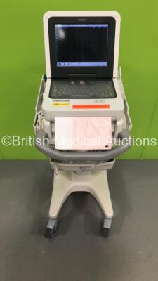 Philips PageWriter TC50 ECG Machine on Stand with 10 Lead ECG Leads (Powers Up) *S/N US61001147*