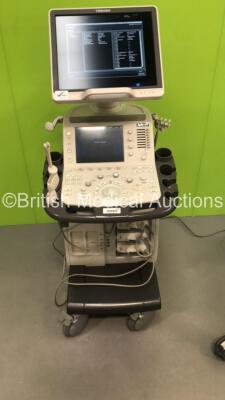 Toshiba Aplio 400 Flat Screen Ultrasound Scanner TUS-A400 *S/N WAB1512021* **Mfd 01/2015 ** Software Version AB_V5.10*R100 with 3 x Transducers / Probes (PVT-375BT *Mfd 03/2010 / PVT-674BT Mfd 04/2018 / and PVT-781VT Mfd 02/2015) (Powers Up) ***IR335*** - 7