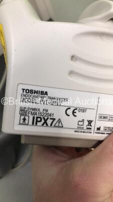 Toshiba Aplio 400 Flat Screen Ultrasound Scanner TUS-A400 *S/N WAB1512021* **Mfd 01/2015 ** Software Version AB_V5.10*R100 with 3 x Transducers / Probes (PVT-375BT *Mfd 03/2010 / PVT-674BT Mfd 04/2018 / and PVT-781VT Mfd 02/2015) (Powers Up) ***IR335*** - 15