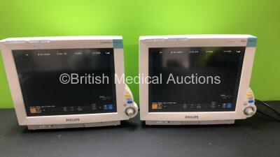 2 x Philips IntelliVue MP70 Anesthesia Patient Monitors *Mfd 2007* (Both Power Up)