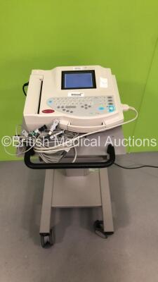 GE MAC 1200 ST ECG Machine on Stand with 10 Lead ECG Leads (Powers Up)