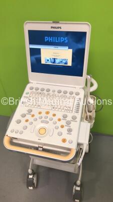 Philips CX50 Portable Ultrasound Scanner Ref 453561414281 *S/N SG11000254* **Mfd 02/2010** Version 3.1.2 with 1 x Transducer / Probe (C9-3v) and Sony UP-D897 Digital Graphic Printer (Powers Up - Cracks to Unit - See Pictures) ***IR336*** - 5