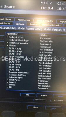 Philips CX50 Portable Ultrasound Scanner Ref 453561414281 *S/N SG11000254* **Mfd 02/2010** Version 3.1.2 with 1 x Transducer / Probe (C9-3v) and Sony UP-D897 Digital Graphic Printer (Powers Up - Cracks to Unit - See Pictures) ***IR336*** - 12