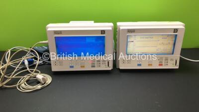 2 x Datascope Passport Monitors with 1 x ECG Lead, 1 x SpO2 Lead, 1 x BP Hose with Cuff and 2 x Power Supplies (Both Power Up with 1 x Alarm) *7473E3 - 3152C2*