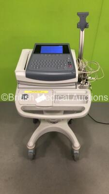 GE MAC 1600 ECG Machine on Stand with 10 Lead ECG Leads (Powers Up)