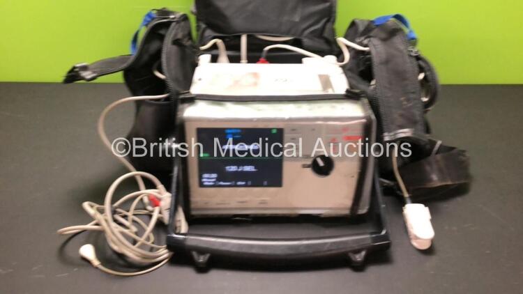 Zoll E Series Defibrillator Including ECG, SpO2, CO2, NIBP and Printer Options in Carry Bag with 1 x Zoll SurePower Battery, 1 x SpO2 Lead and 1 x ECG Lead (Powers Up)