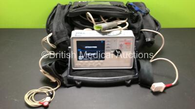 Zoll E Series Defibrillator Including ECG, SpO2, CO2, NIBP and Printer Options in Carry Bag with 1 x Zoll SurePower Battery, 1 x SpO2 Lead and 1 x ECG Lead (Powers Up)