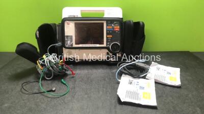 Physio Control Lifepak 12 Defibrillator with ECG and Printer Options, 1 x 4 Lead ECG Lead, 1 x Paddle Lead and 2 x Electrode Pads (Powers Up-Batteries Not Included)