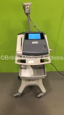 GE MAC 1600 ECG Machine on Stand with 10 Lead ECG Leads (Powers Up) *S/N SDE14500038NA*