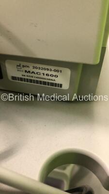 GE MAC 1600 ECG Machine on Stand with 10 Lead ECG Leads (Powers Up) *S/N SDE14500038NA* - 7