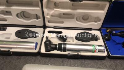 4 x Keeler Ophthalmoscopes with Attachments in Carry Cases - 3