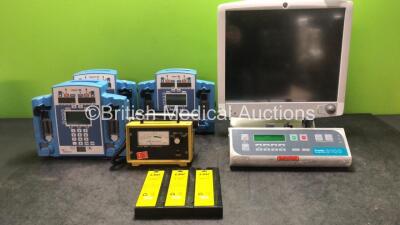 Mixed Lot Including 3 x Alaris SE Pumps, 3 x LSU Batteries, 1 x Mini Monitor Series 900 Unit, 1 x Graseby 3100 Syringe Pump and 1 x GE Monitor *SN 723109020, 723109053, 723109050, 90896, DTN321K2573*