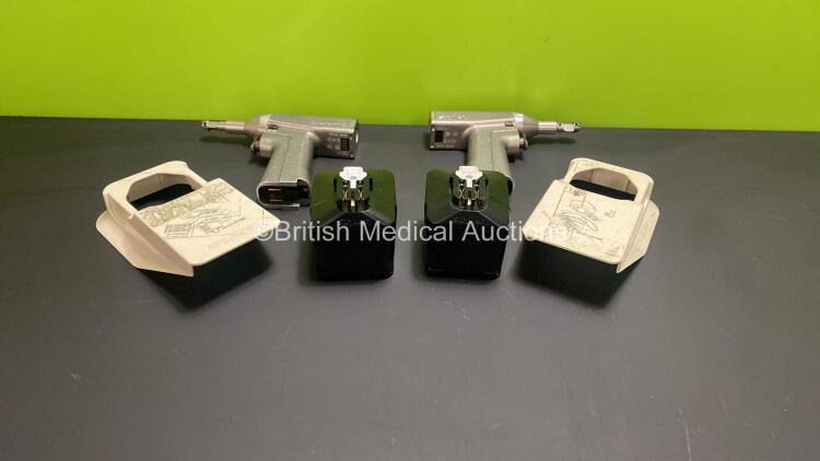 2 x Stryker System 6 6209 Recip Handpieces with 2 x Battery Housings and 2 x Battery Transfer Shields *5238-894*