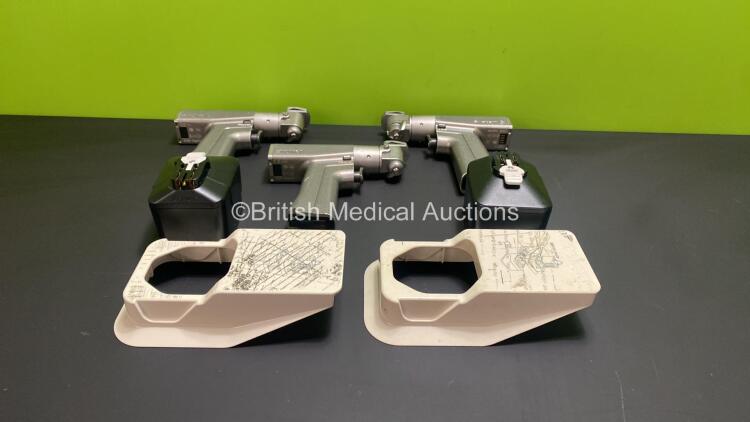 3 x Stryker System 6 6208 Sagittal Handpieces with 2 x Battery Housings and 2 x Battery Transfer Shields *5238-894*