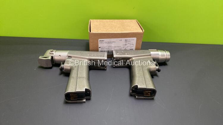 Job Lot Including 1 x Stryker System 6 6205 Rotary Handpiece, 1 x Stryker System 6 6208 Sagittal Handpiece and 1 x Stryker System 6 Battery (Battery Appear Unused in Box) *5229-894*