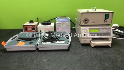 Mixed Lot Including 1 x Jencons Miximac Mixer (Powers Up) 1 x Denley Mixer Unit (No Power) 1 x Fisher & Paykel MR850AEK Respiratory Humidifier (Powers Up) 1 x Carefusion Micro I Spirometer with 1 x AC Power Supply in Carry Case (Powers Up with Blank Disp